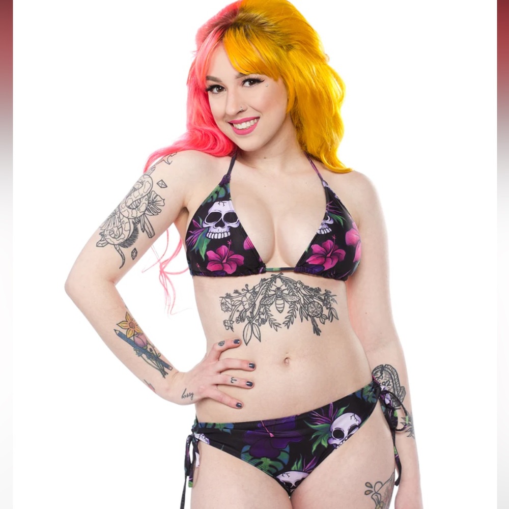 Sourpuss Tropical Skulls Bikini Size XL